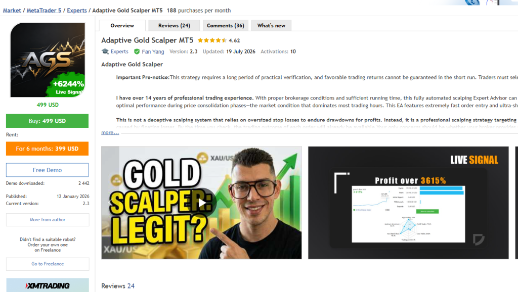 Adaptive Gold Scalper MT5-金汇MT